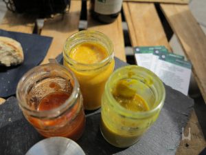 Von links: Tomatensuppe (klasse), Coconut Carrot (gut) und die Dhal mit Linsen (lecker)...